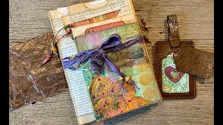 STACKED ENVELOPE/RECYCLED BOOK PAGE CHALLENGE PT 9:  Make Faux Leather from Recycled Book Page