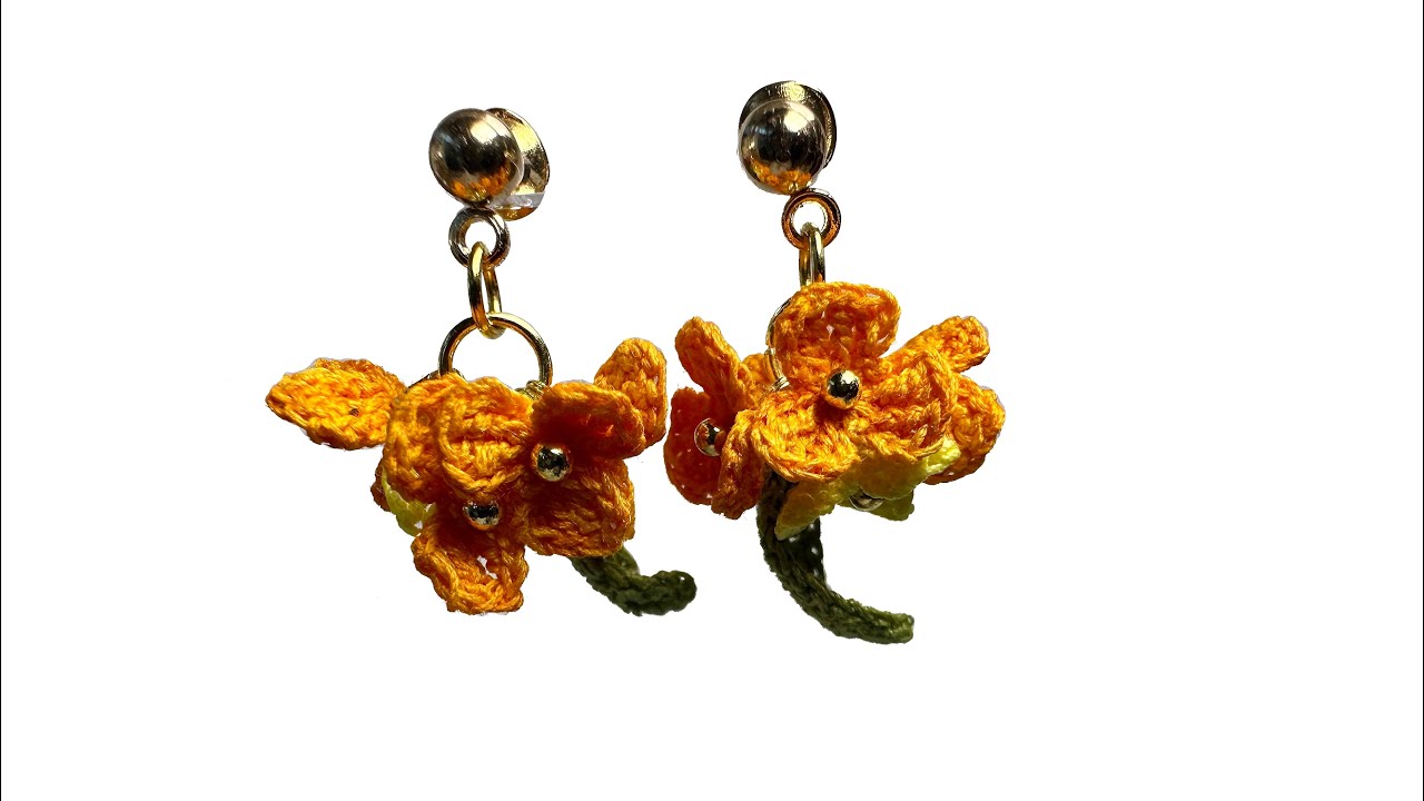 Simple Y Stitch Micro Crochet Flower (Osmanthus) Tutorial | Perfect for Earrings