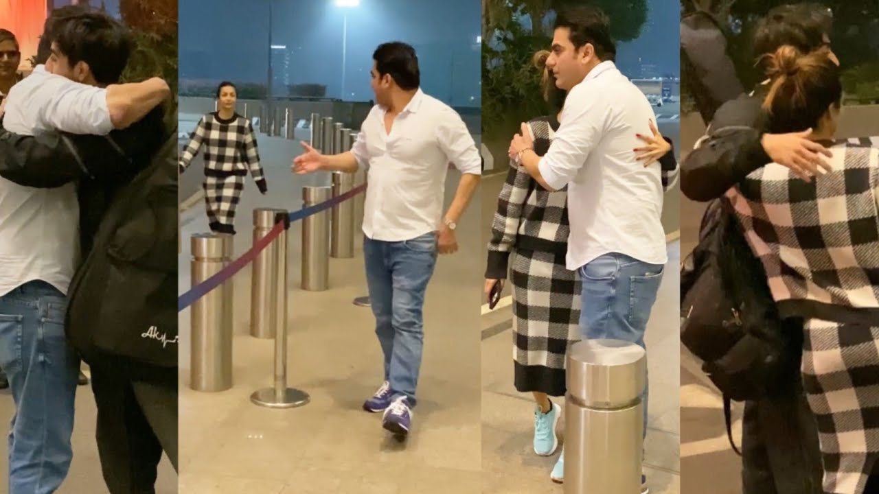 Malaika Arora  Arbaaz Khan Came to Drop their Son Arhaan Khan at Mumbai Airport 