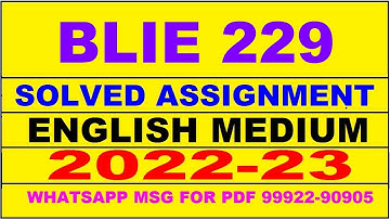 blie 229 solved assignment 2022-23 in english | blie 229 solved assignment 2022-23 | blie 229 2023