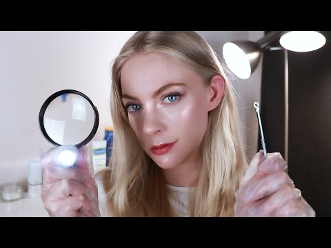 ASMR Face Mapping & Skin Exam 👩‍⚕️ Dermatologist Medical RP 🩵 Extractions & Cleansing