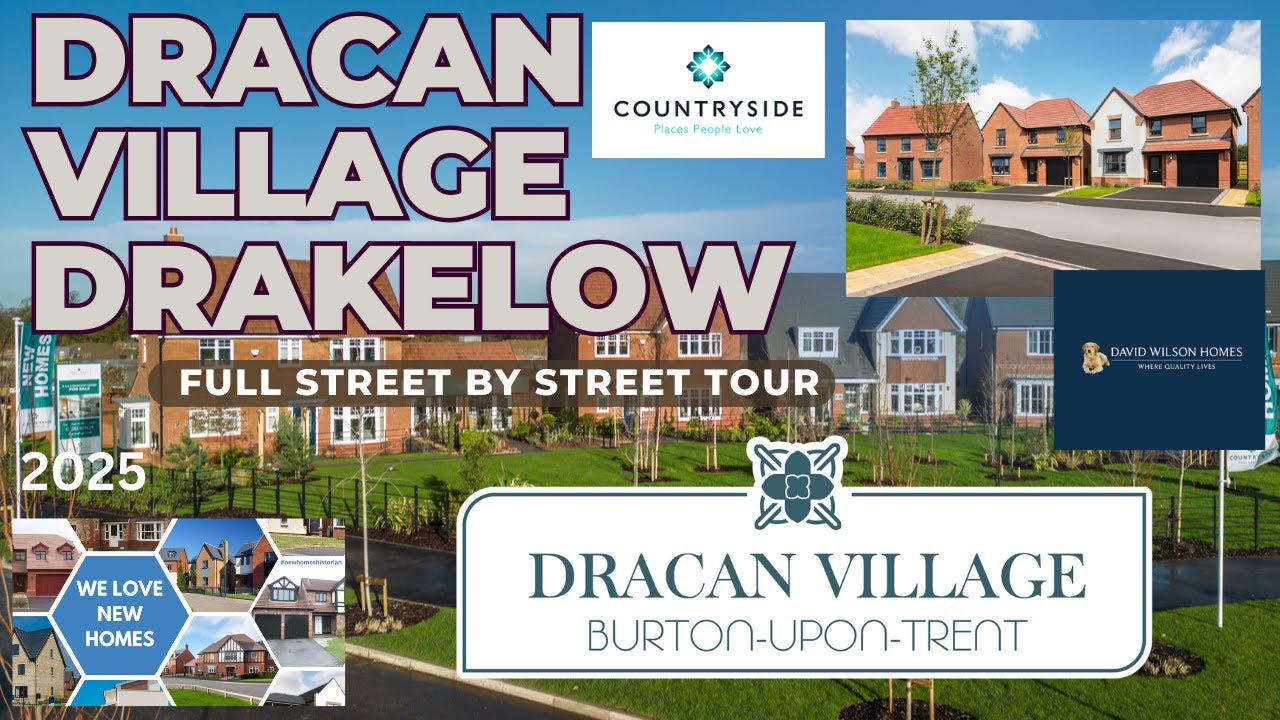 Загородная местность и дома Дэвида Уилсона – деревня Дракан – Дербишир – полный обзор застройки 2...