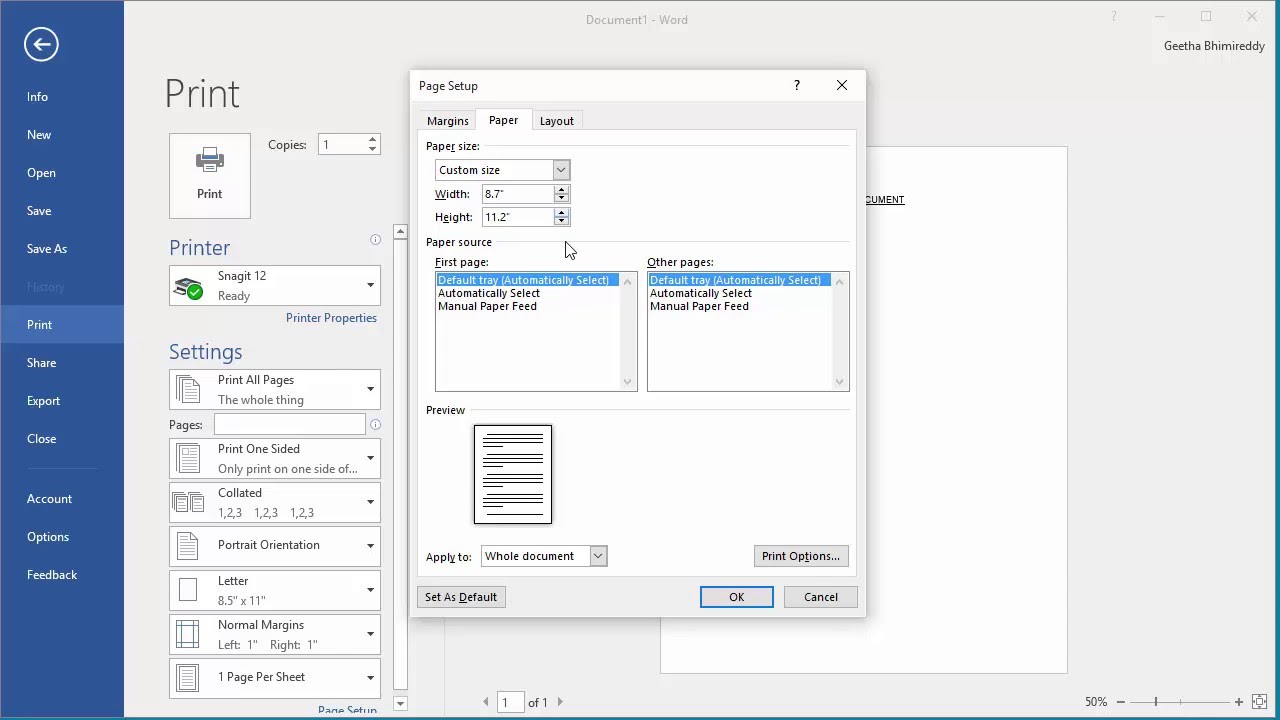 How to change in legal size (Word for Windows) - Microsoft Community