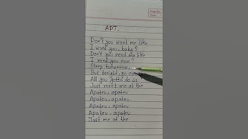 Thumbnail of APT. song lyrics - Bruno Mars, Rosé #lyrics #song #apt #rose #trending #youtubeshorts #viral #shortV