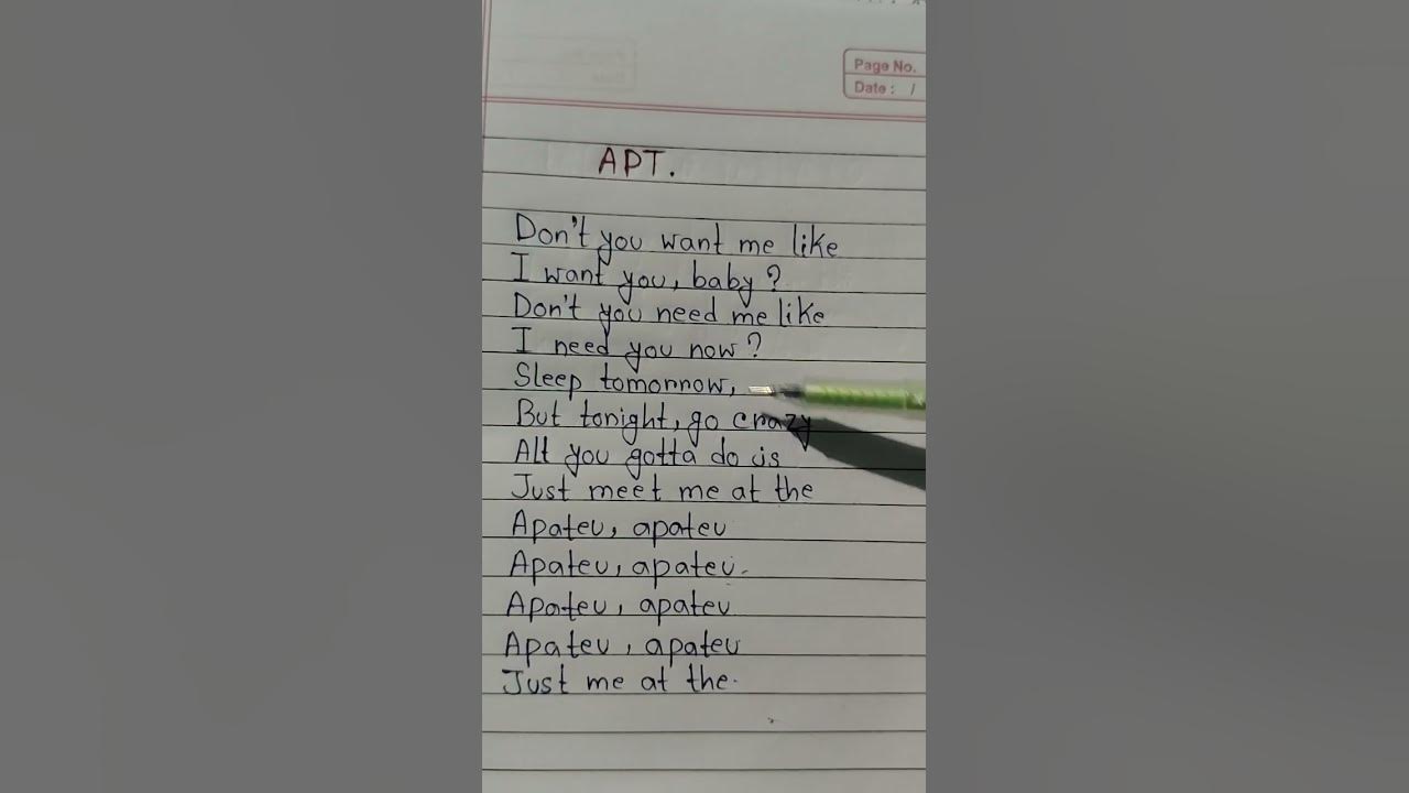 APT. song lyrics - Bruno Mars, Rosé #lyrics #song #apt #rose #trending #youtubeshorts #viral #shortV