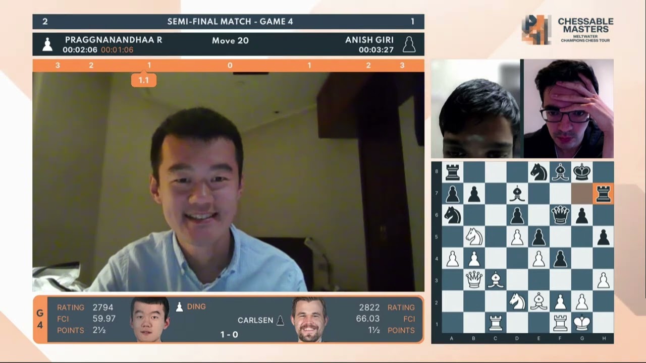 Carlsen vs Ding and Pragg vs Giri at Chessable Masters semifinals - AZERTAC