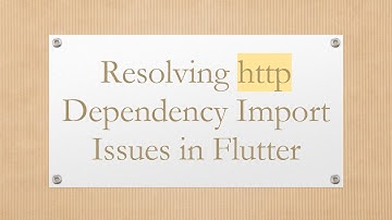 Resolving http Dependency Import Issues in Flutter