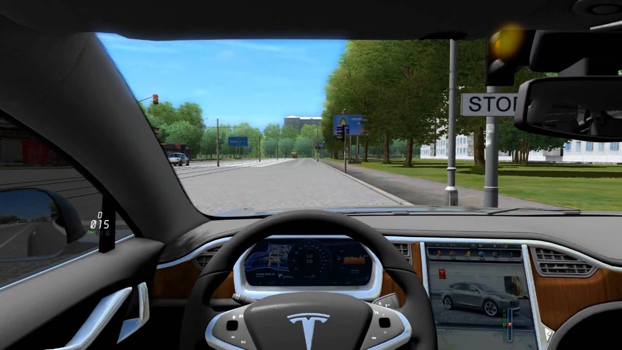 Tesla city car driving