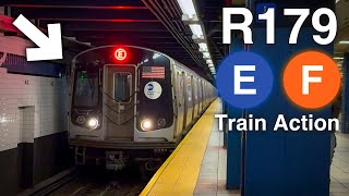 ᴴᴰ⁶⁰ ᴴᴰᴿ NYC Subway: R179 (E) & (F) Train Action in Manhattan & Brooklyn (2025)