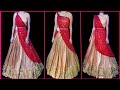 DOUBLE SAREE DRAPING IN FLUFFY PARTY WEAR LEHENGA STYLE|NO CUTTING NO SEWING|HINDI