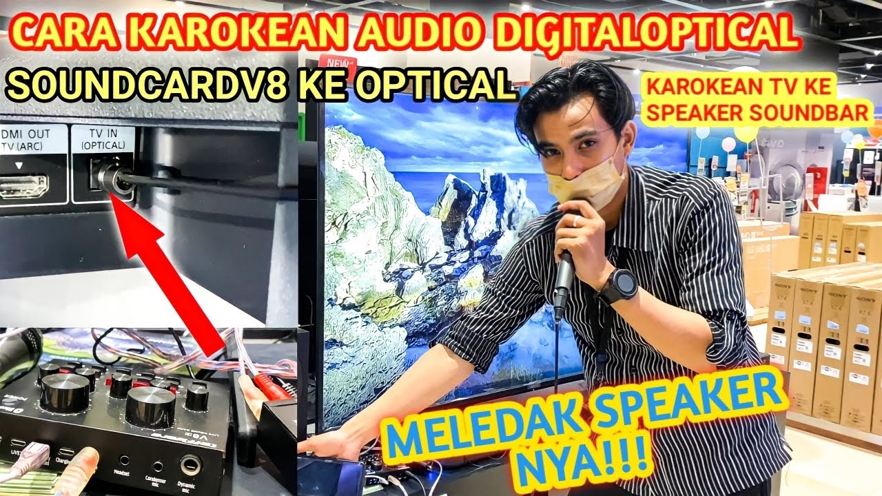 CARA KARAOKE MENGGUNAKAN SOUNDCARD V8 SPEAKER ke AUDIO DIGITALOPTICAL YouTube