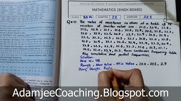 NEW Math 10th Exercise 22.1 Q.10 | BASIS STATISTICS | FREQUENCY DISTRIBUTION |