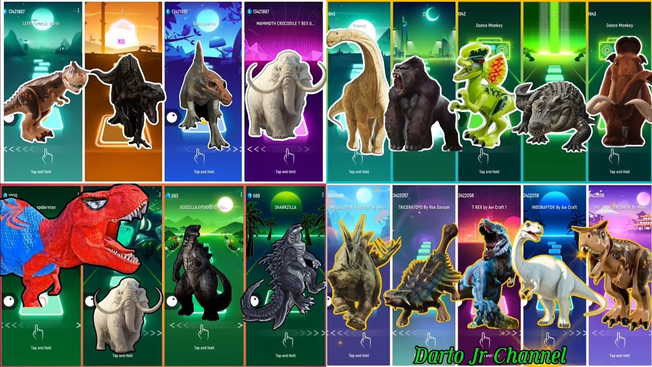 t-rex spiderman vs godzilla vs ankylosaurus vs brontosaurus vs jurassic world 