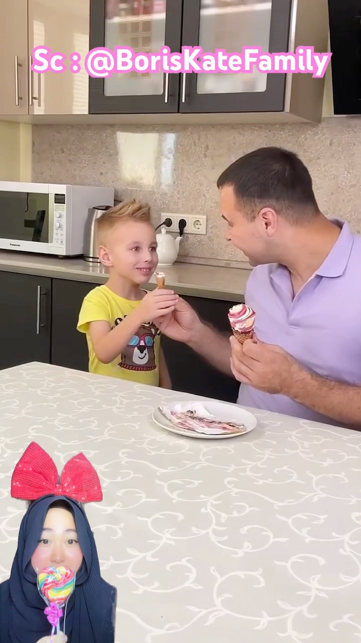 PAPA SANGAT BAIK MERELAKAN ESKRIM NYA UNTUK ADIK DAN MAMA⁉️? @BorisKateFamily #shorts #funny