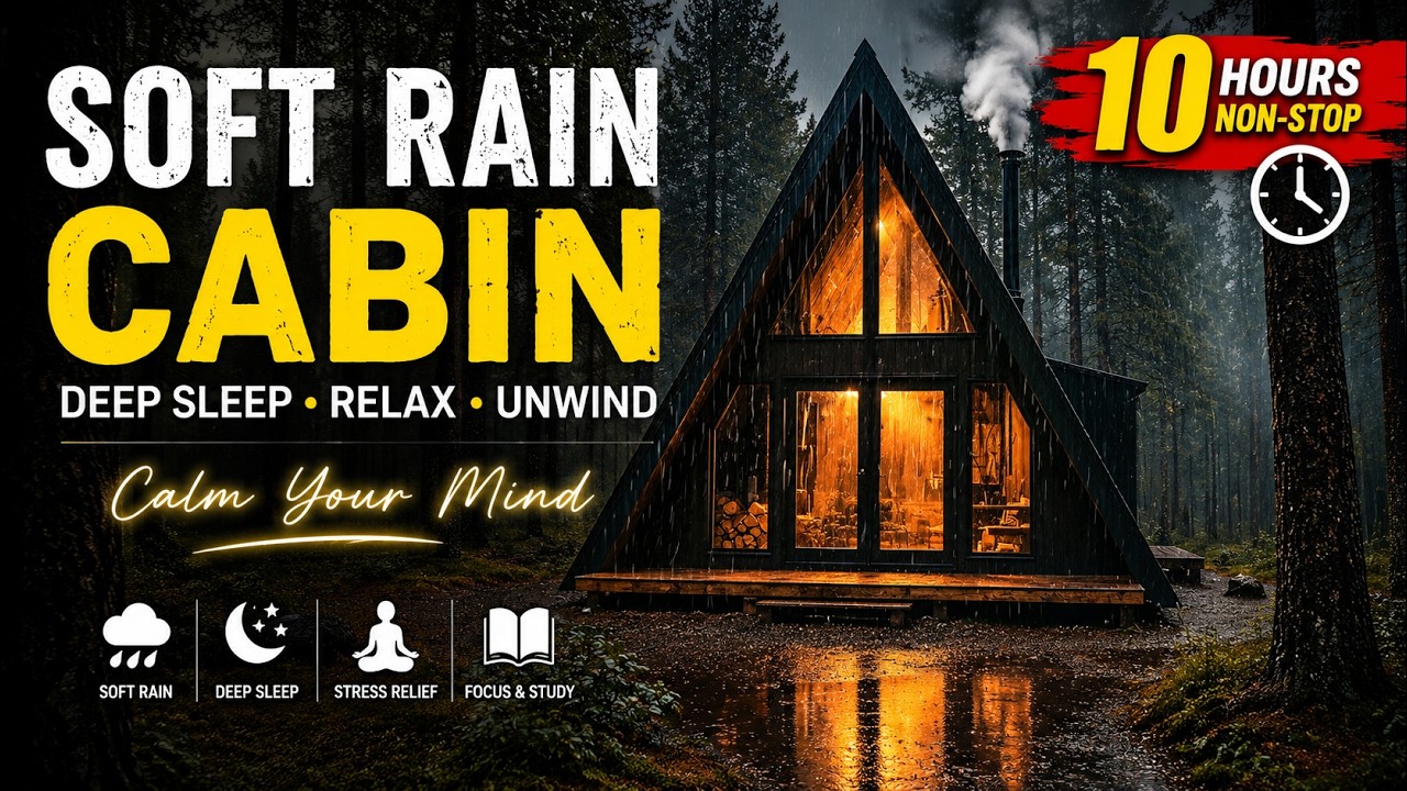 Soft Rain Sounds for Deep Sleep 🌧️ Cozy Cabin Ambience in Forest at ...