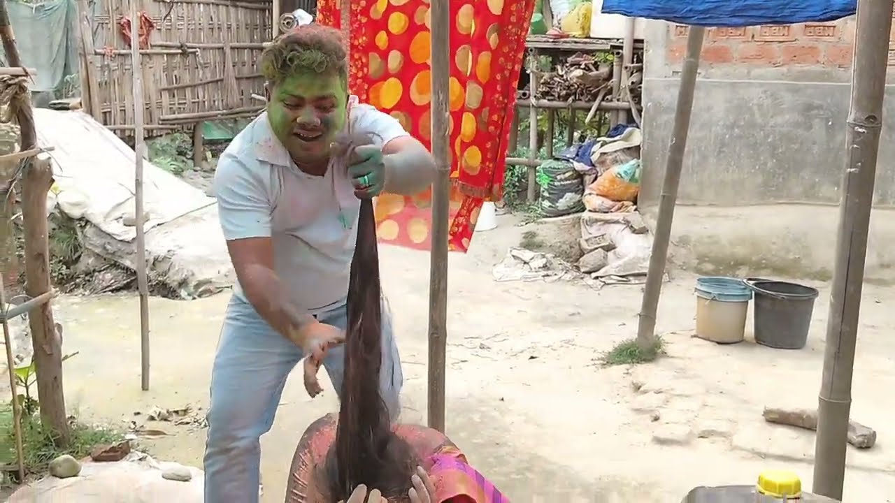 Aaj Hua Hai Asli Holi Husband V/S Wife/Khatarnak Holi Putai/Family With Holi video/Holi Putai New 
