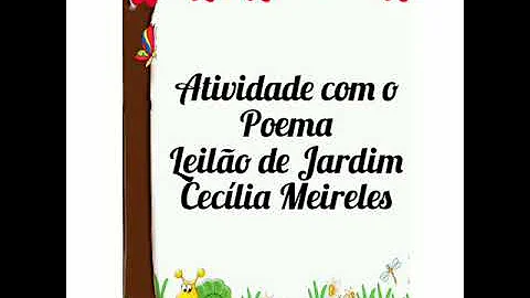 O que está sendo leiloado no poema Leilão de Jardim?