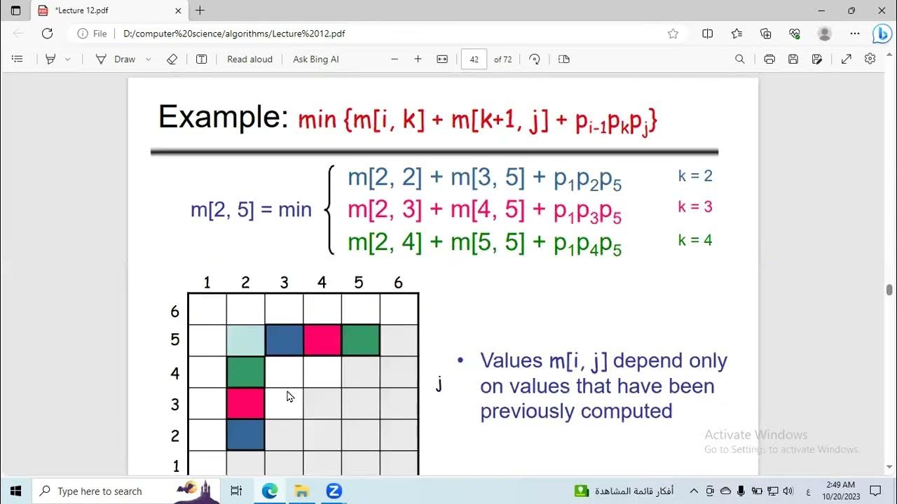17 - lec12_algorithms Construct the Optimal Solution شرح مبسط - YouTube