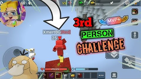 3rd PERSON CHALLENGE😈 In Bedwar!?! - Can i win? [BlockmanGo Blocky Mod]