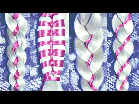 Плетение косы с лентами видео уроки