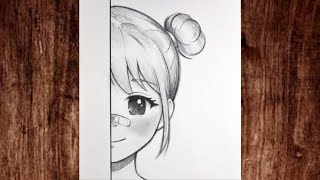 Disegnare FACILE una ragazza anime carina | Tutorial di disegno a matita morbida screenshot 1