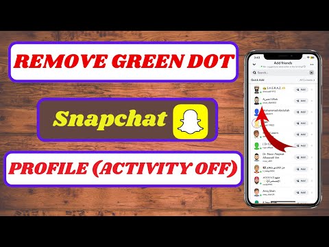 How To Remove Green Dot On Snapchat|Snapchat Green Dot Next To Name|2024