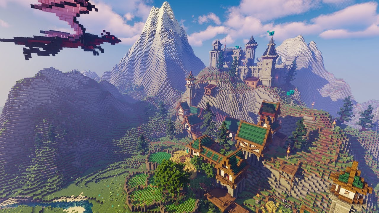 Minecraft Medieval Mountain Castle