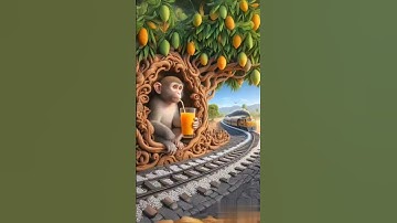 The monkey lives on a mango tree and digs a huge pond 😭 #ai #monkey #rain