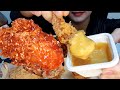 ăn Gà Rán KFC asmr, 네네치킨 후라이드 양념과 먹방, Nene Gà rán gia vị và chiên xù Mukbang