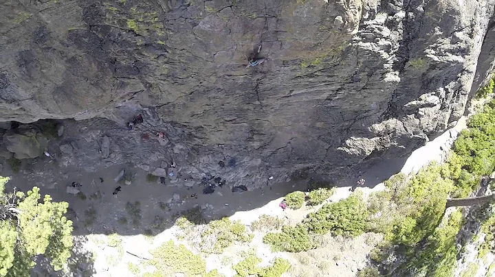 Aerial View of Allison Gentile Climbing Big Chief,...
