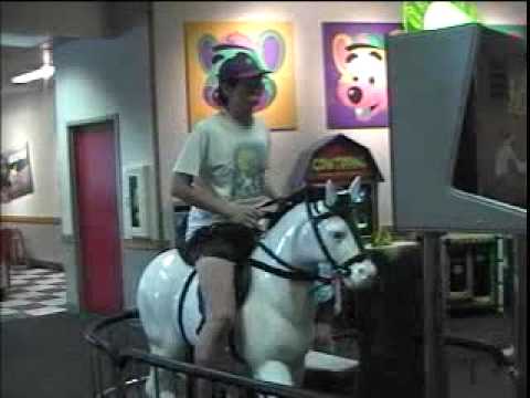 Riding the Horsey at Chuck E. Cheese's