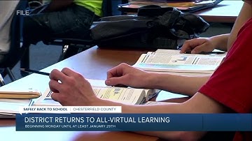 Chesterfield schools return to all-virtual learning Monday