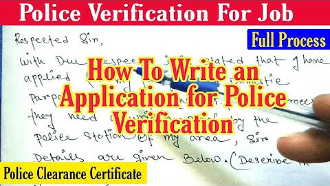 How to Apply Police Verification Certificate 2021 | Write a Letter For Police Verification Report ✍️