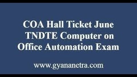 coa computer on office automation hall ticket download