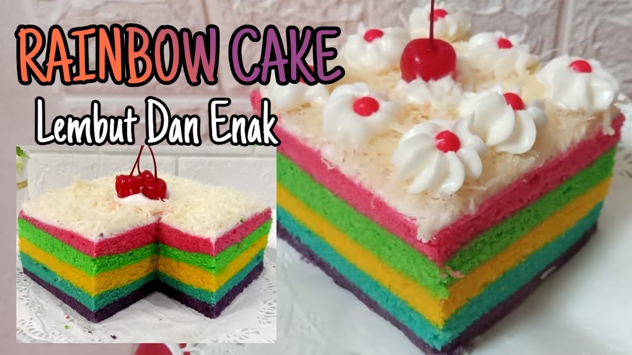 RAINBOW CAKE KUKUS CUMA 4 TELUR || BOLU KUKUS PELANGI ...