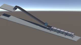 Unity simulation of the roller and belt section of the Equinox conveyor.