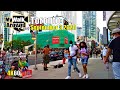 Downtown Toronto skyscrapers & people watch on September 3 2020 (Toronto 4k walk)