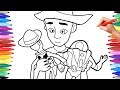 TOY STORY COLORING BOOK FOR KIDS - DRAWING AND COLORING WOODY AND BUZZ