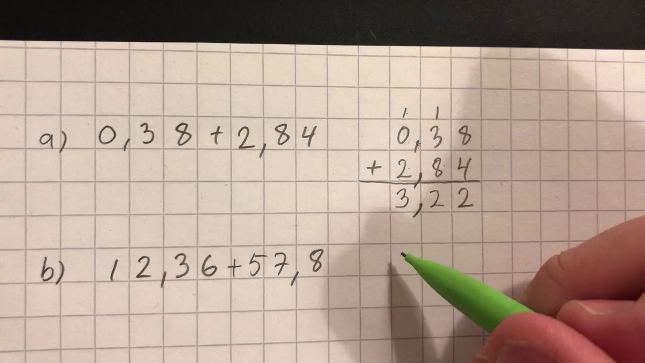 Yhteenlasku allekkain