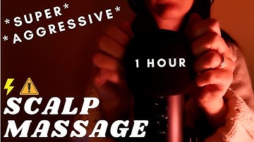 ASMR - [1 hour version] SCALP SCRATCHING MASSAGE FAST AND AGGRESSIVE