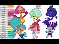Trolls : Trollstopia Coloring Book Compilation Poppy Val Thundershock Holly Darlin Minuet Sonata