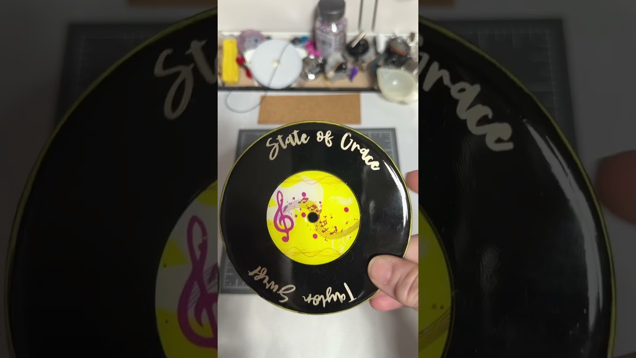Vinyl Record Coaster Set #dollartree #dollartreediy