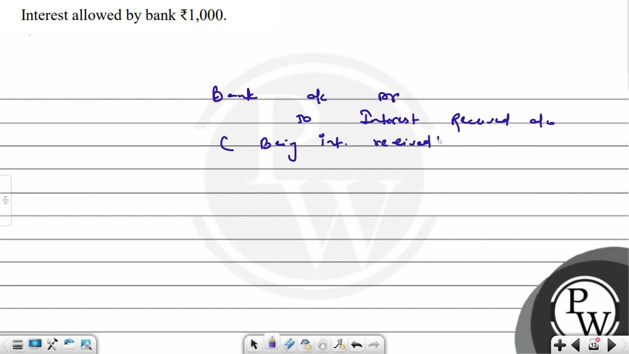 Interest allowed by bank ₹1,000....