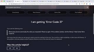 DISNEY PLUS ERROR 37 what to do