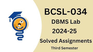 BCSL-034 solved assignments | 2024-25 | ignou assignments | bca 3 sem