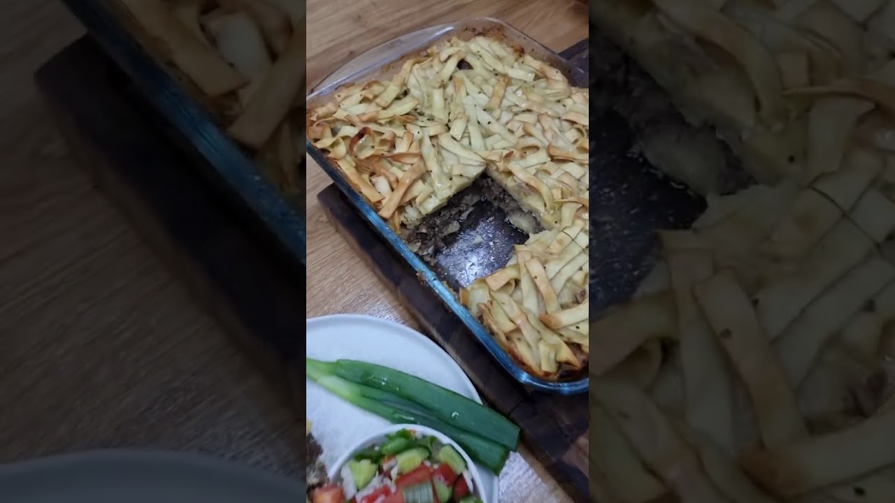 פשטידת פסטה עם בשר ופטריות