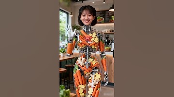 Carrot-Ginger Purée Sauce Dispenser Robot, in Service #futuristic #robot #technology #humanoid #AI