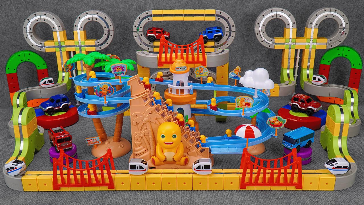 25 minutes of satisfying Anti-Gravity High-Speed Train and Roller Lego track toy ASMR | Toy review