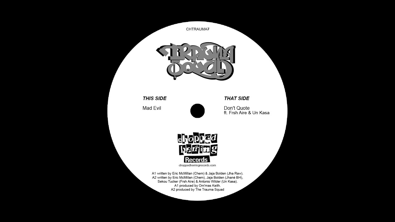 TRAUMA SQUAD/MAD EVIL 7" 1995 UNRELEASED DEMO NY CHOPPED HERRING RECORDS