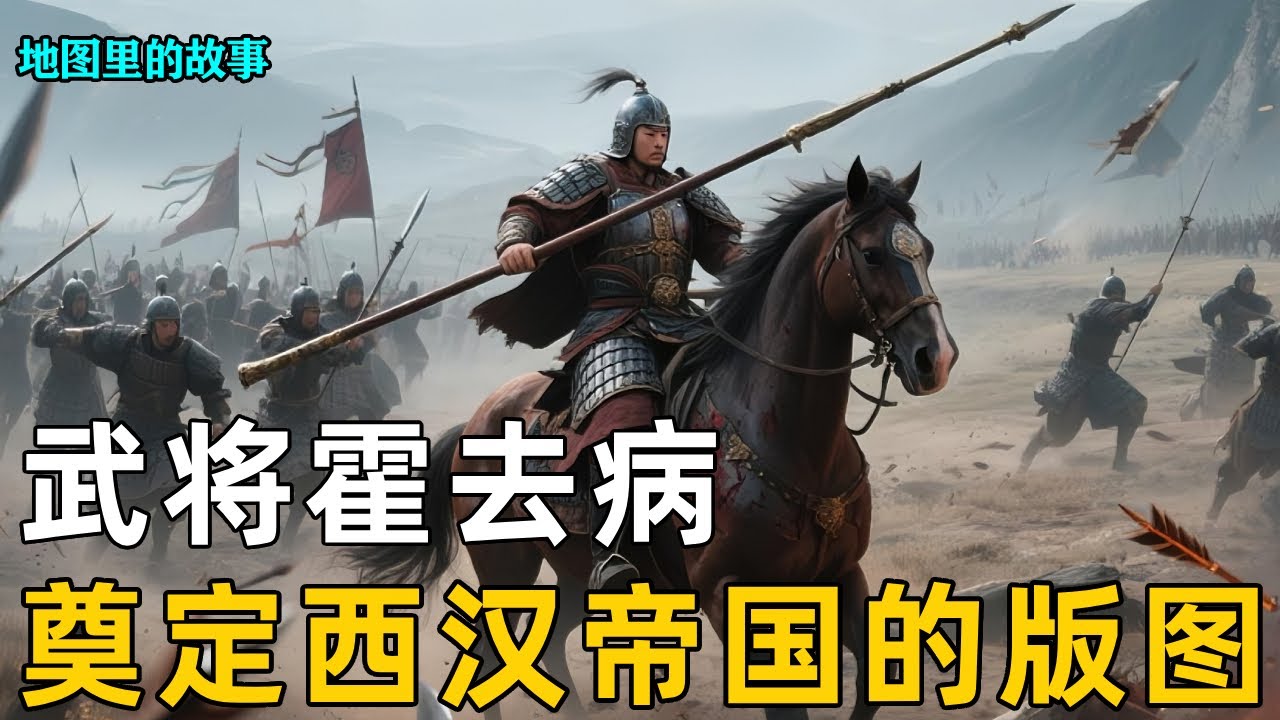 【汉武大帝】一口气看完中国古代武将天花板——霍去病短暂又精彩的一生，三次战役仿佛是为灭匈奴而生，奠定西汉帝国的版图【地图里的故事】